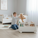 Ver imagem 5 de Baú Ônibus Montessori Infantil com Rodinhas – Organizador de Brinquedos Criativo