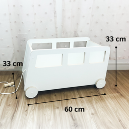 Baú Ônibus Infantil com Rodinhas – Organizador de Brinquedos Criativo - 6