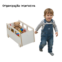Ver imagem 3 de Baú Ônibus Montessori Infantil com Rodinhas – Organizador de Brinquedos Criativo