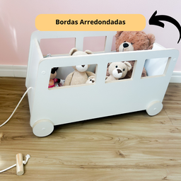 Baú Ônibus Infantil com Rodinhas – Organizador de Brinquedos Criativo - 4