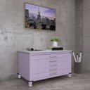 Ver imagem 1 de Mapoteca Mont 5 Gavetas 71,3cm x 120,4cm Aço Roxo/Lilás/Cinza