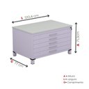 Ver imagem 3 de Mapoteca Mont 5 Gavetas 71,3cm x 120,4cm Aço Roxo/Lilás/Cinza