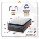 Ver imagem 3 de Conjunto Cama Box Espuma Chicago Cinza Solteiro 96x203x57
