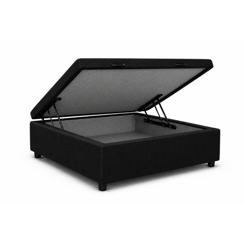 Base Box Baú Solteiro 78x188 Suede Preto