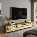 Ver imagem 5 de Painel Ripado com LED London 222cm e Rack Loop com Rodízios TV 70 Polegadas