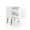 Ver imagem 2 de Mesa de Cabeceira 2 Gavetas Pés Palito Retro Bechara Branco