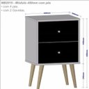 Ver imagem 3 de Mesa de Cabeceira 2 Gavetas Pés Palito Retro Bechara Branco