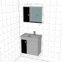 Ver imagem 3 de Gabinete para Banheiro com Cuba e Espelheira Munique Móveis Bechara