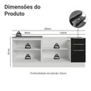 Ver imagem 3 de Armário de Cozinha Compacta 200 Cm Branco/preto Lux Madesa 06