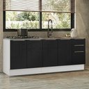 Ver imagem 1 de Armário de Cozinha Compacta 200 Cm Branco/preto Lux Madesa 06
