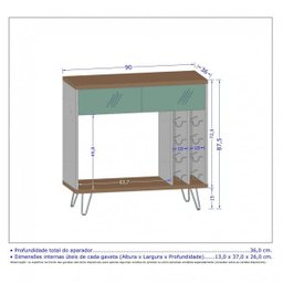 Aparador com Adega 8 Nichos Cartier Móveis Bechara - 3