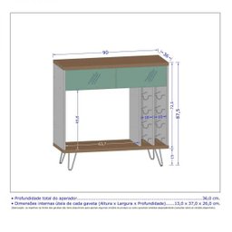 Aparador com Adega 8 Nichos Cartier Móveis Bechara - 3