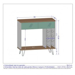 Aparador com Adega 8 Nichos Cartier Móveis Bechara - 3