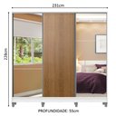 Ver imagem 3 de Guarda-Roupa Casal 100% MDF Madesa Royale 3 Portas de Correr com Espelhos com Pés Branco/Rustic Cor: