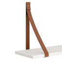 Ver imagem 3 de Kit 2 Prateleiras Luna 66,6cm Branco Fosco com Alças de Couro - Reller Móveis