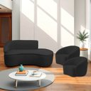 Ver imagem 1 de Kit Divã Recamier Orgânico Marrocos 180cm Lado Direito e 2 Poltronas Amore Bouclé