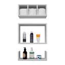 Ver imagem 2 de Conjuto Kit 3 Nichos Prateleiras Decorativas Branca para Banheiro