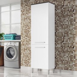 Armario Lavanderia Rebeca 2 Portas 1,96m Pés Reguláveis Branco - 1