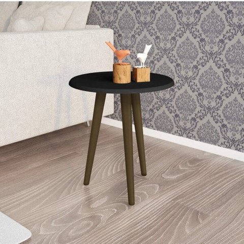 Mesa Lateral Retrô Brilhante 48cm Decor Móveis Bechara