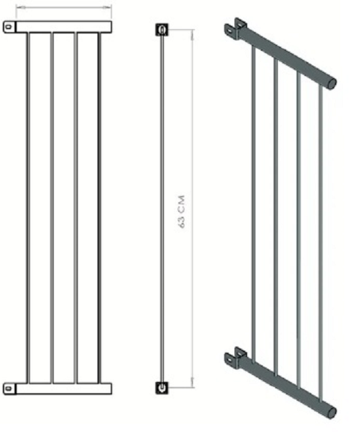 Grade Portao Pet Segurança e Proteção de Criança 149 a 154:preto - 6