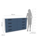 Ver imagem 3 de Cômoda Lisboa com 8 Gavetas 150x83,5cm Branco/Azul 240838