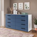 Ver imagem 1 de Cômoda Lisboa com 8 Gavetas 150x83,5cm Branco/Azul 240838