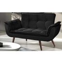 Ver imagem 2 de Poltrona Namoradeira Orion 2 Lugares Base Palito - Preto