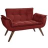 Poltrona Namoradeira Orion 02 lugares Base Palito - Bordô - 1