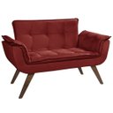 Ver imagem 1 de Poltrona Namoradeira Orion 02 lugares Base Palito - Bordô