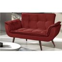Ver imagem 2 de Poltrona Namoradeira Orion 02 lugares Base Palito - Bordô