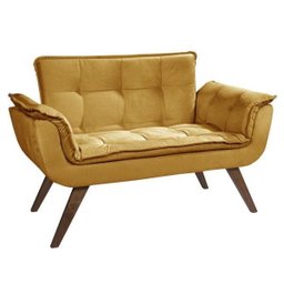 Poltrona Namoradeira Orion 02 lugares Base Palito - amarelo - 1