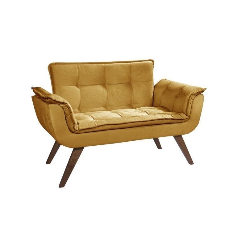 Poltrona Namoradeira Orion 02 lugares Base Palito - amarelo