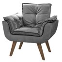 Ver imagem 1 de Poltrona Orion 01 Lugar Base Palito - Cinza