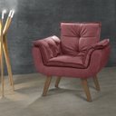 Ver imagem 2 de Poltrona Decorativa Sala Recepção Escritório 01 Lugar Base Palito - Bordô