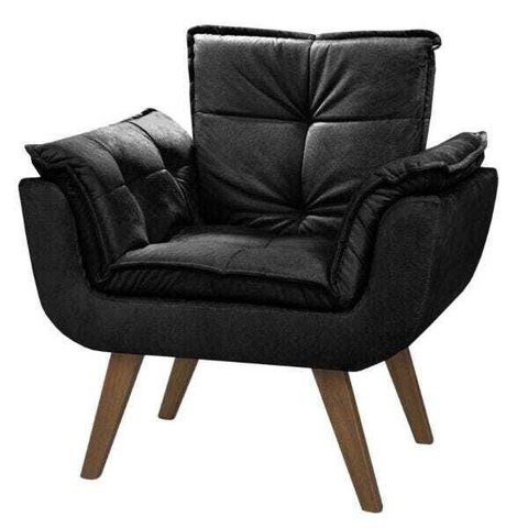 Poltrona Orion 01 lugar Base Palito - Preto