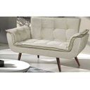 Ver imagem 2 de Poltrona Namoradeira Orion 02 lugares Base Palito - Bege