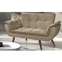 Ver imagem 2 de Poltrona Namoradeira Orion 2 Lugares Base Palito - Capuccino