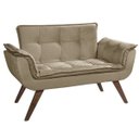 Ver imagem 1 de Poltrona Namoradeira Orion 2 Lugares Base Palito - Capuccino