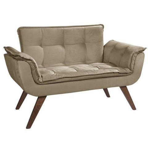 Poltrona Namoradeira Orion 2 Lugares Base Palito - Capuccino