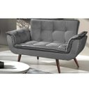Ver imagem 2 de Poltrona Namoradeira Orion 2 Lugares Base Palito - Cinza