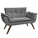 Ver imagem 1 de Poltrona Namoradeira Orion 2 Lugares Base Palito - Cinza