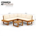 Ver imagem 1 de Conjunto Sofá Modular de Canto Madeira Maciça Tecido Acquablock Luise Branco