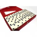 Ver imagem 2 de Jogo de Dominó de Osso Estojo com 28 Peças Vermelho