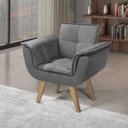 Ver imagem 2 de Poltrona Opala New Base Palito - Cinza
