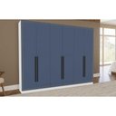 Ver imagem 1 de Guarda Roupa 6 Portas e 4 Gavetas Valência Branco/azul - Politorno