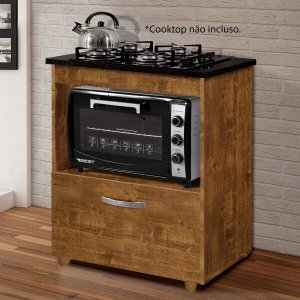 Balcão para Cooktop 1 Porta Basculante Salvia Kaiki Móveis