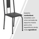 Ver imagem 4 de Cadeiras para Sala de Jantar 4 Unidades Lívia Prata/Preto Liso/Martelado