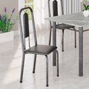 Ver imagem 2 de Cadeiras para Sala de Jantar 4 Unidades Lívia Prata/Preto Liso/Martelado