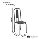 Ver imagem 3 de Cadeiras para Sala de Jantar 4 Unidades Lívia Prata/Preto Liso/Martelado
