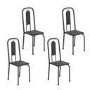 Ver imagem 1 de Cadeiras para Sala de Jantar 4 Unidades Lívia Prata/Preto Liso/Martelado